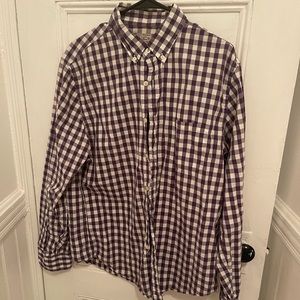 J. Crew Men's Large plaid purple button up!